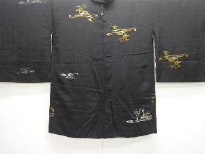 家屋風景模様織り出し一つ紋羽織